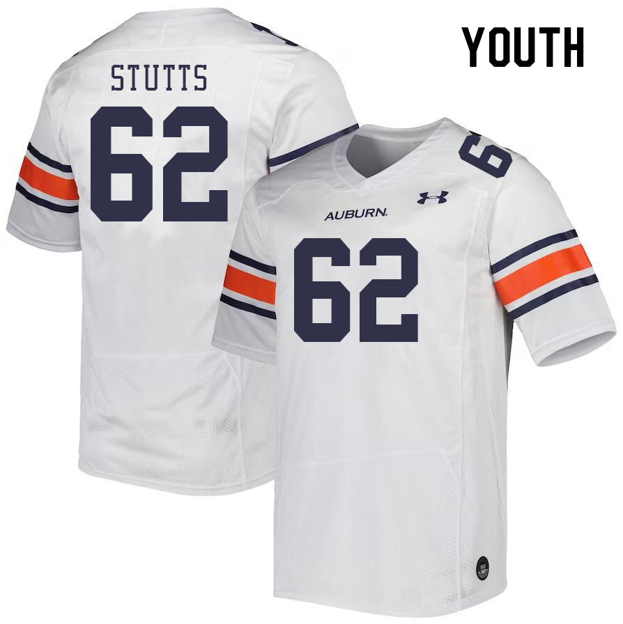 Youth #62 Kam Stutts Auburn Tigers College Football Jerseys Stitched Sale-White